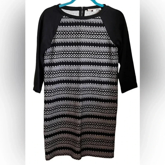 Loft Black and White 3/4 Sleeve Light Sweater Dress Size XS - Picture 1 of 9